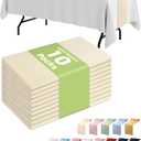 Pureegg Ivory Plastic Table Runners - 10 Pack, 14'' x 108'', Water Resistant & Disposable Cream Centerpiece Decorations for Table Cloth, Wedding, Birthday, Holiday, Baby Shower, Beige Home Decor