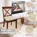 Easy-Going 2 Pack 19"x19" Water Resistant Wicker Chair Cushions Reversible Tufted Pads Seat Indoor Furniture Beige