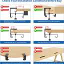 Zilink No Drill Under Desk Cable Management Tray 40" Cord Organizer for Table Clamp/Screw Mount Cable Management Under Desk Waterproof Fabric Cable Management Tray for Office, Home