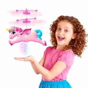 Bloolilies Flying Unicorn Toys for Girls, Magic Flying Fairy Toy Rc & Hand Controlled Mini Drone Helicopter Toy with LED Light for Girls Age 6 7 8 9 10 11 12 Years Old Birthday Easter Gifts for Kids