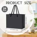 Yexiya 24 Pcs Black Mini Gift Bags with Handle Gift Card Bags Bulk Extra Small Paper Party Favor Boxes Tiny for Christmas Wedding Baby Shower Birthday Wrapping Supplies, 4.7 x 3.9 x 2.3 Inch