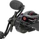 Quantum Smoke Baitcast Fishing Reel, Size 100 Reel, Large EVA Handle Knobs and Continuous Anti-Reverse Clutch, 10+1 Bearings, Black