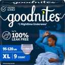 Goodnites Boys' Nighttime Bedwetting Underwear, Size Extra Large (95-120 lbs), 9 Ct