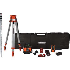 Johnson Level & Tool 99-028K Electronic Self-Leveling Dual Slope Horizontal/Vertical Rotary Laser System, Red, 1 Kit