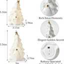 2 x Ceramic Christmas Tree Gnomes Decoration for Tabletop Christmas Decor Indoor, White Gnome Lighted Ceramic Trees Decor