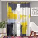 peakman Atomack Blackout Grommet Curtains 96 Inch Length, Yellow Grey Modern Art Colorful Artwork Brush Strokes Curtains 2 Panel Set for Bedroom Living Room, 104 Inch wide1