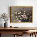 Large Gold Framed Vintage Flower Still Life Wall Art Romantic Floral Canvas Painting Poster Pink Rose Print with Antique Golden Frame Wall Decor for Cottagecore Living Dining Room Bedroom 36x24inch