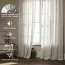 Natural Linen Curtains 108 Inches Long for Living Room 2 Panel Set Back Tab Pocket Light Filtering Privacy Semi Sheer Flax Linen Curtains Cream Boho Drapes Floor to Ceiling Length 9 FT