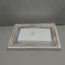 AAZZKANG Mirrors for Wall Rustic Wood Framed Hanging Mirror Decorative for Farmhouse Bedroom Bathroom Living Room Entryway Hallway Small White (16"L x 12"W)