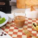 Operitacx Two-Mouth Espresso Measuring Cup 2.36Oz Heat Resistant Glass Coffee Beaker with Clear Scale for Accurate Coffee and Milk Pouring