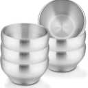 LIANYU Stainless Steel Kids Bowls, 12oz Small Kids Toddler Bowls Set of 6, Double-walled Stainless Steel, Feeding Child Dinner Lunch, Soup, Snack, Dishwasher Safe