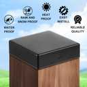 Pelopy 5 Pcs 4 x 4" Flat Pyramid Post Cap for True 3-1/2" x 3-1/2" Wood Posts Black Galvanized Powder Coated Steel Weatherproof Caps Cover for Decks, Porches, or Corridors Mailbox