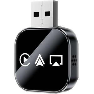 2026 Upgrade 3 in 1 CarPlay Adapter,Screen Mirroring Adapter for Car,Adapter for iPhone/Apple/Android Phone to Car Screen, Auto Connect(Black)