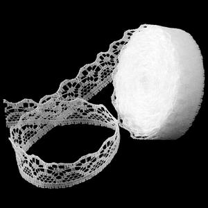Tyqour White Lace Ribbon 10 Meters Elegant Lace Trim for Sewing, Fabric by The Yard, Perfect for Wedding, Dress Decoration, and Gift Wrapping