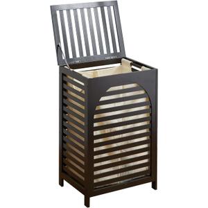 Laundry Hamper with Lid,Bamboo Large Waterproof Clothes Laundry Basket,Removable Washing Bags with Handles,clothes basket (Brown)