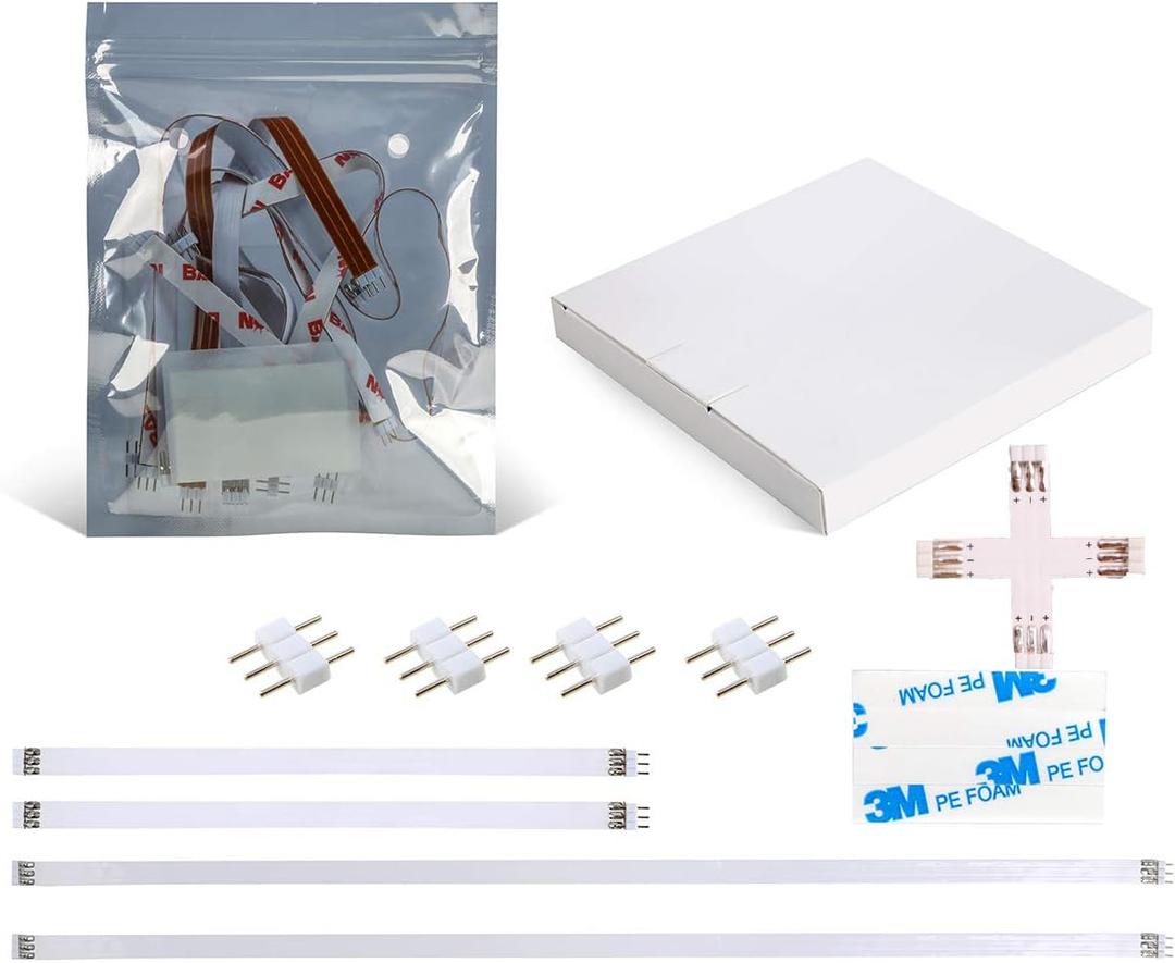 Accessories for WOBANE Cabinet Light Kit, 3 Pin Extention Connecter, 8mm FPCB Connecter