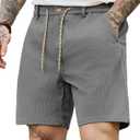 JEMLDL Coarse Corduroy Shorts Mens 7 Inch Inseam Vintage Lounge Shorts Summer Cove Shorts Loose Fit Comfy Sweat Shorts Men with Pockets Dim Gray S