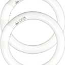 FC9T9 9 inch Circline Light Bulbs T9 30W, FCL30 Circular Fluorescent Lamp Round 30 Watts Bulb Replacement for Ceiling Fan Fixture, Daylight DL 6500K, G10q 4 Pin Base, 2 Pack