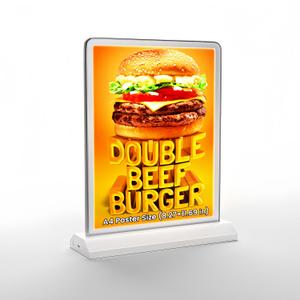 A4 Size Tabletop LED Sign Holder, Brightness Adjustable Desktop Advertising Light Box, Charged via USB, Durable Light up Menu Holder for Restaurants, Bars, Hotels, Stores, Offices, Wedding (1 PACK)