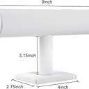TENINYU Hovering T-Bar Bracelet Necklace Earring Bangle Pendants Anklet Tower Watch Key Jewelry Display Stand for Home Organization (White Leatherette)