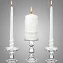 Irenare Unity Candles with Holder for Wedding Ceremony Wedding Decortions Accessories Glass Candle Holder Pillar Candle for Formal Events Church(Classic Style)