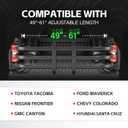 Truck Bed Extender, Aluminum Retractable Tailgate Extender, 49"-61" Adjustable Length, Drill Required, Fits for Toyota Tacoma, Nissan Frontier, Chevy Colorado, GMC Canyon, Maverick, Santa Cruz