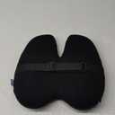 C CUSHION LAB Extra Dense Lumbar Pillow - Patented Ergonomic Multi-Region Firm Back Support for Lower Back Pain Relief - Lumbar Support Cushion with Strap for Office Chair, Car, Sofa, Plane - Black