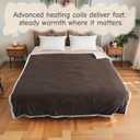 Electric Heated Blanket Full Size 72"x84", Soft Flannel with Overheat Protection, 9 Adjustable Heat Settings & 10-Hour Auto-Off Timer, Fast Heating for Winter Comfort, Dark Brown
