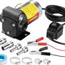 12V DC Self-priming Gasoline Fuel Oil Transfer Pump with Reversible Pumping for Gasoline Diesel Kerosene & More
