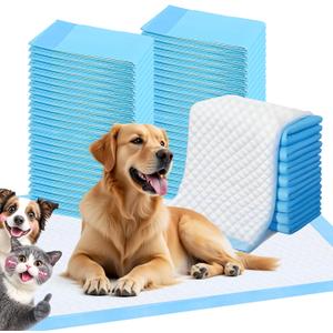 FluffyDream Super Absorbent Waterproof Dog and Puppy Pet Training Pad, Housebreaking Pet Pad,Blue (17.6"x23.6" (50PCS))