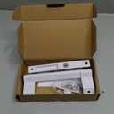 Sliding Glass Door Handle Set with Lock  Aluminum Handle, Fits 6-5/8 in. Hole Spacing (White)