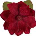 Briful Set of 3 Artificial Christmas Magnolias Flowers  30 Long Stem Faux Magnolia Stems for Tree Ornaments, Holiday Centerpieces & Christmas Decor,Dark Red