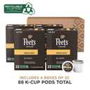 Peet's Coffee, Medium Roast Keurig K-Cup Pods - Big Bang 88 Count (4 Boxes of 22 Pods)