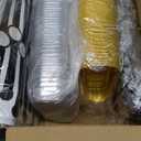 EgticHome Mini Loaf Pans with Lids and Spoons (100 Pack, Black-gold, 6.8oz) Rectangular Aluminum Foil Baking Pans