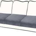 BT.WA Couch Cushion Cover Velvet 3 Pieces Seat Cushion Cover Stretch Sofa Covers Separate Sectional Sofa Slipcovers Furniture Protector (3-Seater or Backrest, Dark Grey)