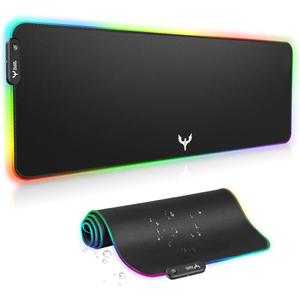 BladeHawks Extra Large RGB Gaming Mouse Pad-14 Light Modes, Extended Soft LED Mouse Pad, Anti-Slip Rubber Base, Computer Keyboard Mousepad Mat (31.5 x 12 Inch) (Black)