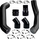 Aluminum Intercooler Pipe Kit & Boots Compatible with 2013-2018 Dodge Ram 2500/3500 6.7l Cummins Diesel Trucks Hot & Cold Side Piping Kits - Black