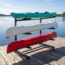 Bonnlo Kayak Storage Rack, Freestanding Kayak Stand for Indoor Outdoor Garage/Backyard/Shed, 165LBS Heavy Duty Adjustable Kayak Holder for Boat Dock, Kayak, Canoe, Surfboard & Paddleboard