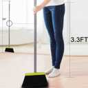 TreeLen Broom and Dustpan Set, TreeLen Broom with Dust Pan with Long Handle Combo Set for Office and Home Standing Upright Sweep Use with Lobby