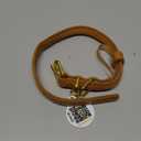 BronzeDog Rolled Leather Dog Collar with QR ID Tag, Adjustable Soft Round Collars for Small Medium Large Dogs Puppy (7" - 10" Neck Size, Light Brown) (7 - 10 inch)