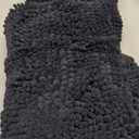 H.VERSAILTEX 2 Piece Bathroom Set Bathroom Rugs Bath Mats Sets Super Absorbent Chenille Striped Bath Mats Non Skid Machine Wash Dry Rugs for Bathroom Floor(Jet Black, 47 x 17 Plus 17 x 24 - Inches)