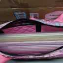 American Mahjong Game Set, 166 White Tiles, 4 All-in-One Color Rack/Pushers, Complete Mahjong Set with Pink Printed Carrying Bag, 10 inches x 21 inches x 4 inches