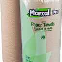 Marcal Paper Towels, Recycled Kraft Kitchen Paper Towels, 2-Ply, 250 Sheets Per Roll, 12 Rolls, Chemical Free (250HCK)