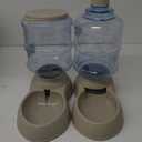 2 Pack Automatic Cat Feeder and Water Dispenser in Set Pet Food Bowl for Small Medium Dog Pets Puppy Kitten Big Capacity 1 Gallon x 2 (Cream)