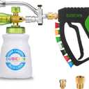 DUSICHIN Foam Cannon Pressure Washer Gun Kit 4000 PSI Double Tip Attachment, Dual-Connector Accessory Soap Cannon,Car Wash Foam Gun Snow Foam Lance 1/4 Inch Quick Connector,7 Sprayer Nozzles DUS2904