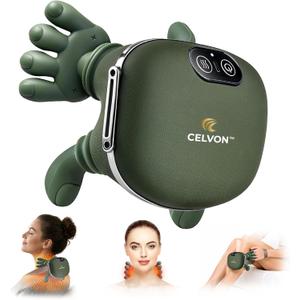 Neck Massager with Hands, Cordless Heated Shiatsu Neck & Shoulder Massager for Deep Tissue Muscle Pain Relief, Finger Kneading Back Massager, Rechargeable Gift for Men & Women