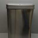 Ninestars Automatic Touchless Motion Sensor Rectangular Can 13.2 Gallons, 50L, Silver, 13 Gal. 50 L, Silver Trim