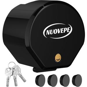 Heavy Duty Anti Theft Trailer Lock, Universal Fit 1-7/8", 2" and 2-5/16" Couplers, Reinforced Solid Steel Tow Lock for Trailer Tongue, Hitch Lock for RV, Cargo, Boat, Camper, Utility (Black)