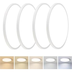 4PK 15.8inch LED Flush Mount Ceiling Light,32W,3520LM,2700K/3000K/4000K/5000K/6500K CCT Selectable,Super Slim Low Profile LED Ceiling Light for Bedroom,Kitchen,Hallway,Living Room