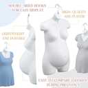 Tioncy 2 Pcs Female Maternity Form Pregnant Woman Mannequin Torso, Hollow Back with Wall Hook, 6-8 Months Pregnant Size Mannequin Props for Clothing Store Display Stand, White